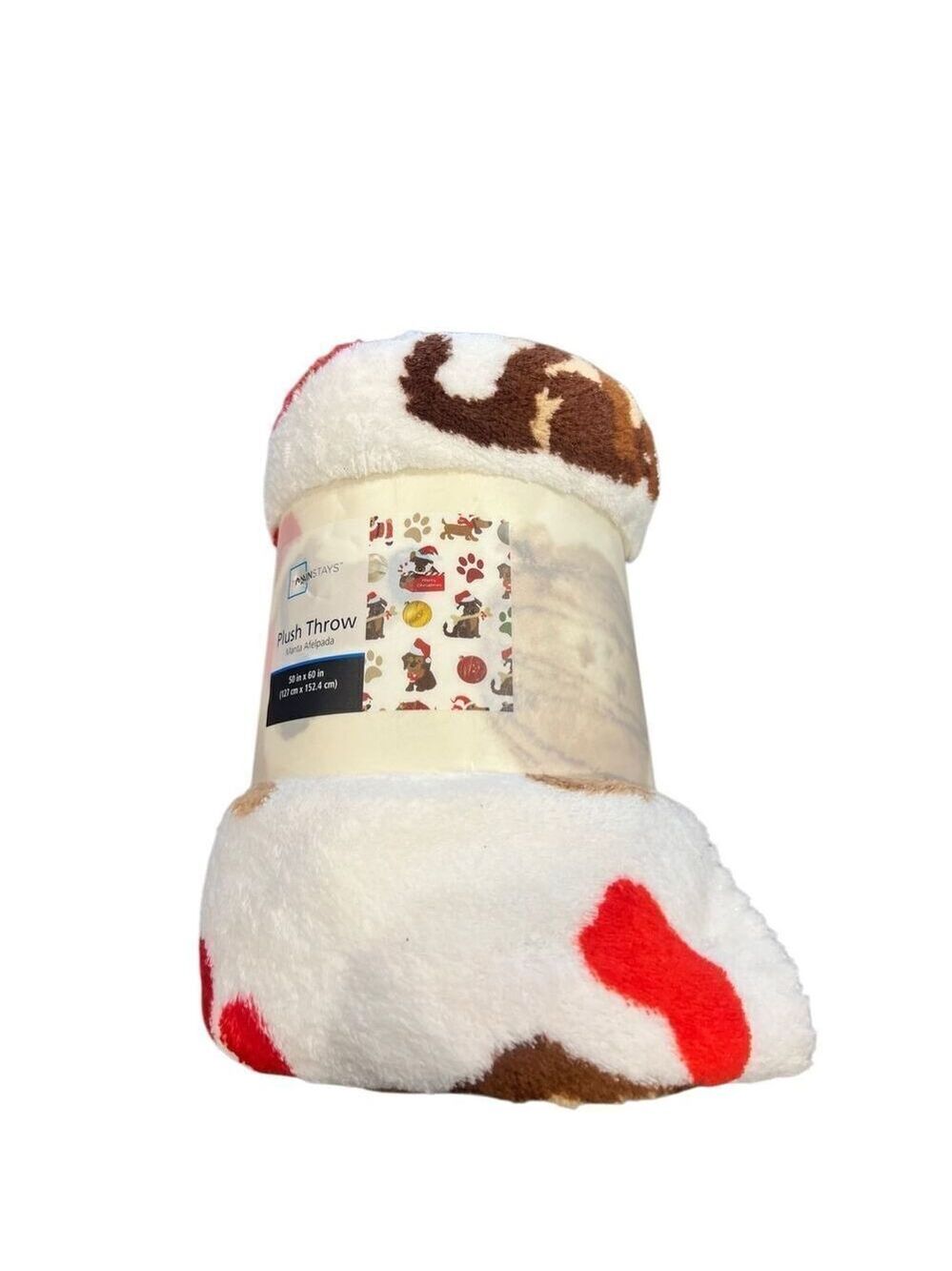 Mainstays Plush Throw blanket with a dog-themed design